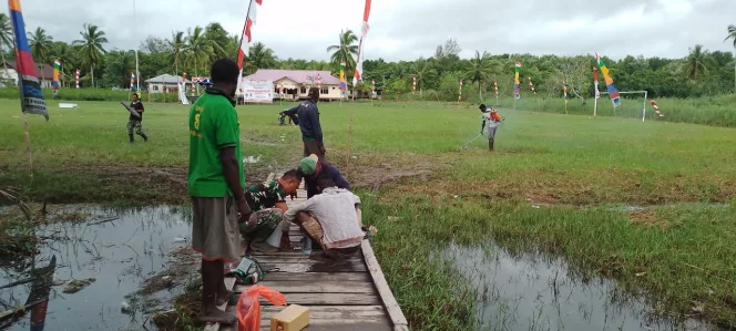 
					Berakhir Esok, Satgas TMMD Mimika Lakukan Kerja Bakti