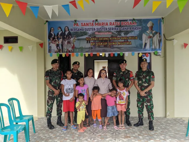 
					Peduli Sesama, Yonarmed 1 Kostrad Beri Bantuan Panti Santa Maria