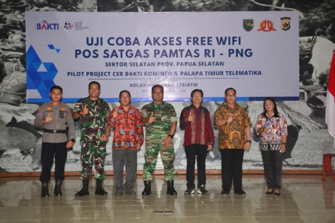 
					Uji Coba Akses Free WiFi Dengan Pos Satgas Pamtas RI-PNG, Danrem 174/ATW