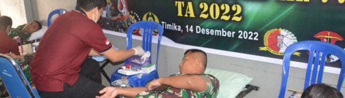 Peringati Hari Juang TNI AD, Kodim Mimika Gelar Donor Darah