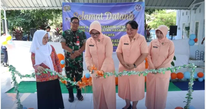 Ketua Yasarini Lanud Sultan Hasanuddin Resmikan Aula TK Angkasa 3