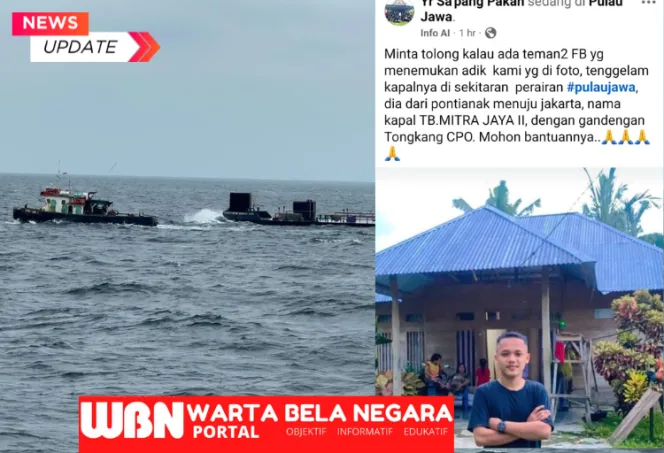 
					1 Orang Penumpang Kapal TB. Mitra Jaya II Masih Hilang