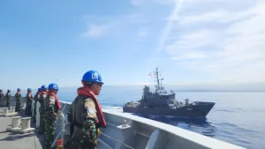 Amankan Perairan Lebanon, KRI Sultan IM Gelar Latihan Bersama AL Lebanon