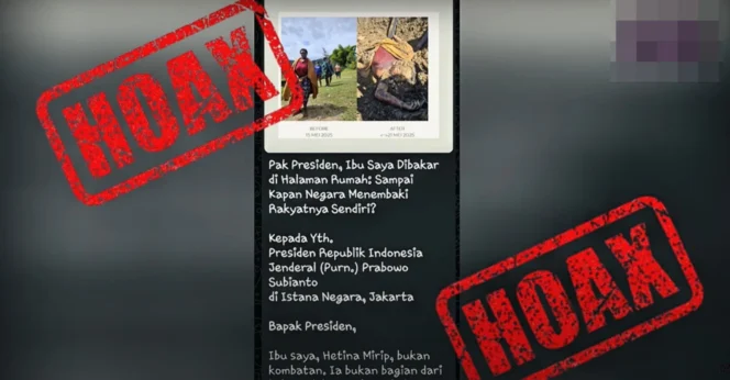 
					Isu Pembakaran Mama Hertina oleh TNI adalah Hoaks