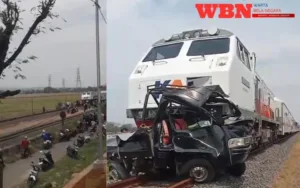 KA Tawangjaya Premium Tabrak Mobil