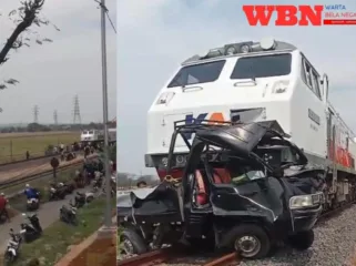 KA Tawangjaya Premium Tabrak Mobil 