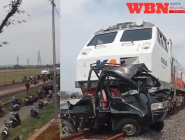 KA Tawangjaya Premium Tabrak Mobil 
