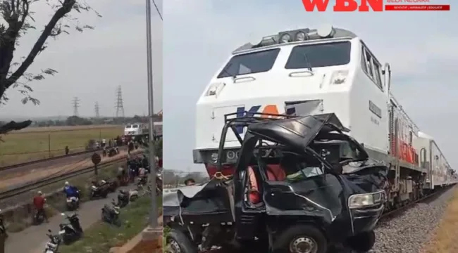 KA Tawangjaya Premium Tabrak Mobil 