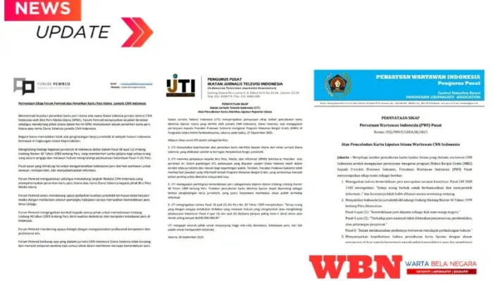 Pernyataan Sikap : Forum Pemred, PWI, dan IJTI Kecam Pencabutan Kartu Pers