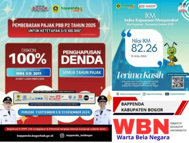 Bappenda Kabupaten Bogor Raih IKM 82,26 dan Perpanjang Relaksasi Pajak 2025