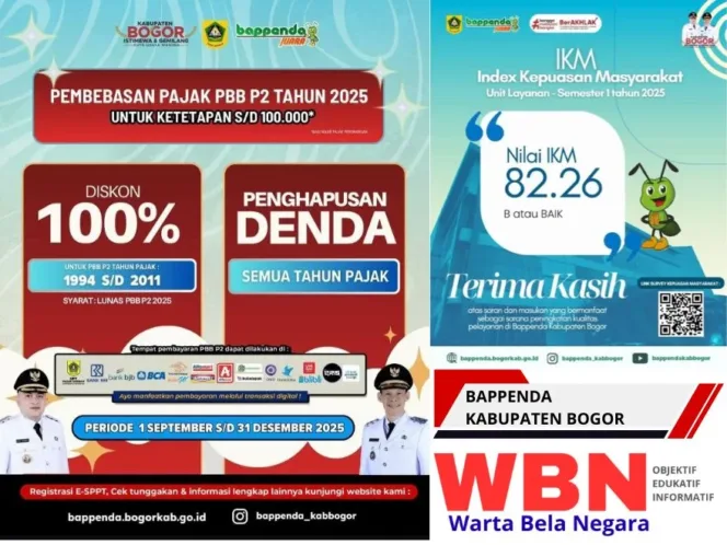 Bappenda Kabupaten Bogor Raih IKM 82,26 dan Perpanjang Relaksasi Pajak 2025
