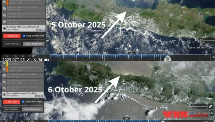 Cahaya Misterius di Laut Jawa, Citra Satelit NASA Picu Dugaan Jejak Meteor