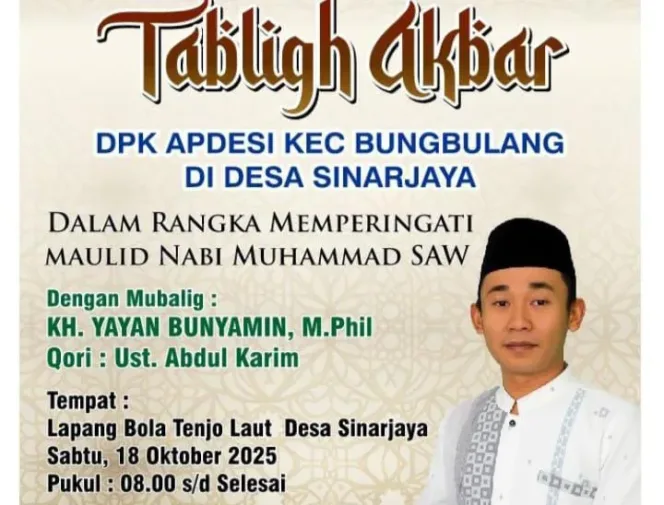 
					APDESI Bungbulang Gelar Tabligh Akbar Di Lapang Tenjo Laut Sinarjaya