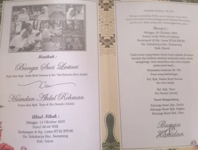 Deden Rudi Irawan, Tokoh Masyarakat Desa Sukakarya Samarang, Akan Gelar Resepsi Pernikahan Putri Tercinta
