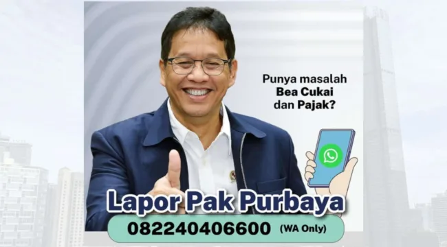 wartabelanegara.com : Poster kanal pelaporan pajak dan bea cukai Kementerian Keuangan 'Lapor Pak Purbaya' (Foto: instagram resmi Kementerian Keuangan @kemenkeuri
