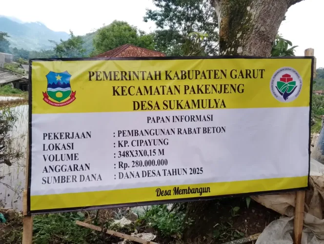 Desa Sukamulya Bangun Jalan Poros Cipayung Dengan D.D Rp.280 Juta