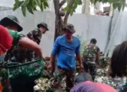 Koramil 06/Mamajang Gelar Giat Karya Bhakti Bersama Masyarakat Untuk Pembersihan Selokan di Kelurahan Karang Anyar