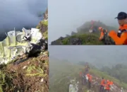 Tim SAR Gabungan Temukan Badan dan Ekor Pesawat ATR 42-500 Yang Jatuh di Gunung Bulusaraung Maros 
