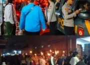 Polsek Wanaraja Sukses Mengawal Pawai Obor Menyambut Bulan Suci Ramadhan