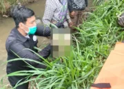 Polsek Bayongbong Cek TKP Penemuan Mayat Bayi Di Sungai Cipulus