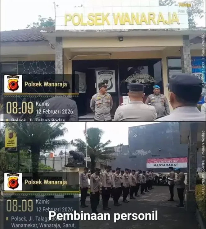 Polsek Wanaraja Lakukan Pembinaan Personel Sebelum Layanan Pagi
