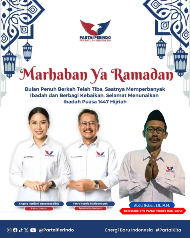 DPD Partai Perindo Garut Sampaikan Ucapan Resmi Menyambut Bulan Suci Ramadhan 1447 H