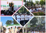 Polres Garut Gelar Sholat Idul Fitri Di Lapangan Mapolres, Pererat Kebersamaan Dengan Warga