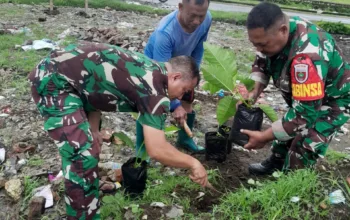 Koramil 1408-04/Bontoala Gelar Kerja Bakti Penanaman Pohon di Baraya, Wujud Kepedulian Lingkungan dan Antisipasi Banjir